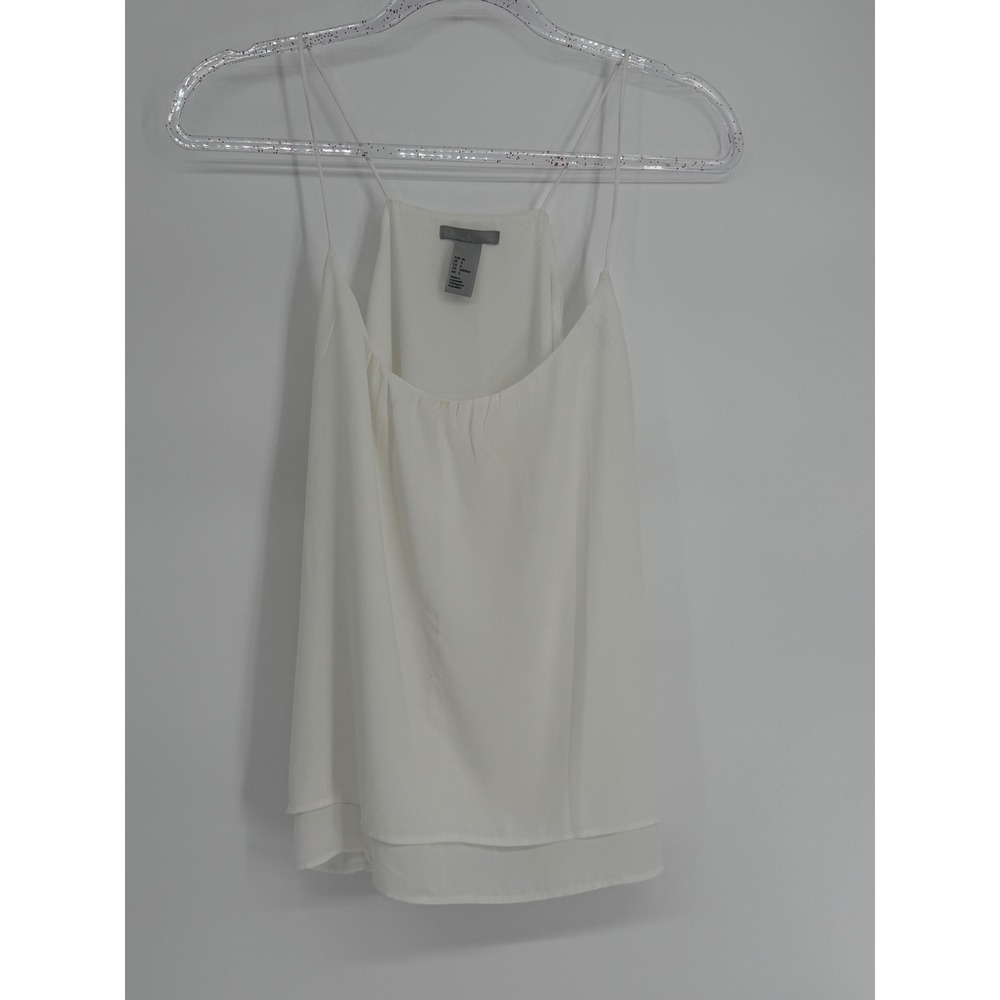 HM Womens White Double Layered Spaghetti Strap Camisole Top Sz 6